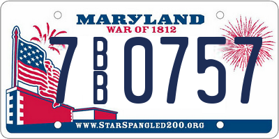 MD license plate 7BB0757