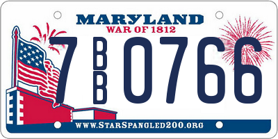 MD license plate 7BB0766