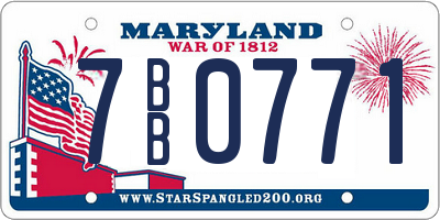 MD license plate 7BB0771