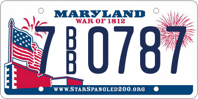 MD license plate 7BB0787