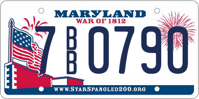 MD license plate 7BB0790