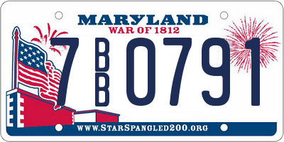 MD license plate 7BB0791