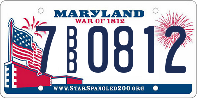 MD license plate 7BB0812