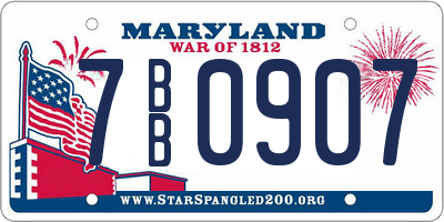 MD license plate 7BB0907