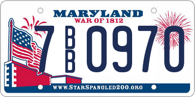 MD license plate 7BB0970