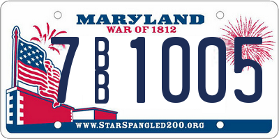 MD license plate 7BB1005