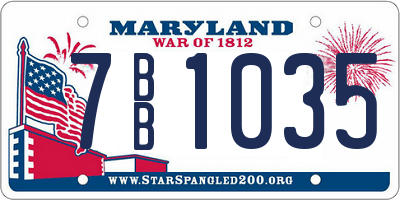 MD license plate 7BB1035