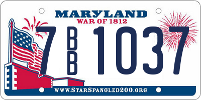MD license plate 7BB1037
