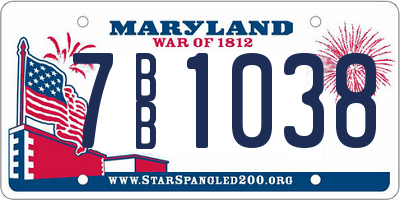 MD license plate 7BB1038
