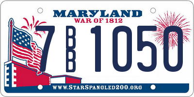 MD license plate 7BB1050