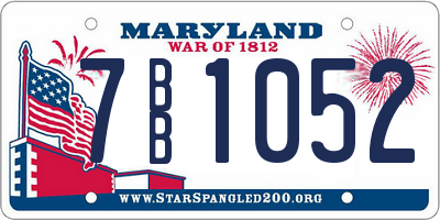 MD license plate 7BB1052