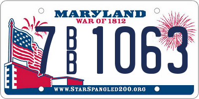 MD license plate 7BB1063