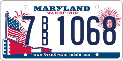 MD license plate 7BB1068