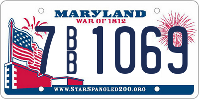 MD license plate 7BB1069