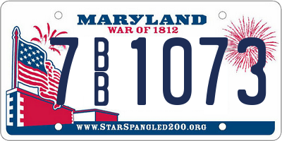 MD license plate 7BB1073
