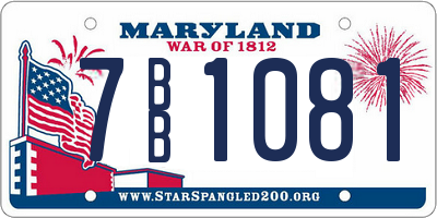 MD license plate 7BB1081