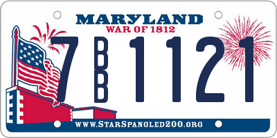 MD license plate 7BB1121