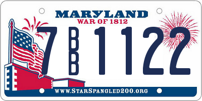 MD license plate 7BB1122