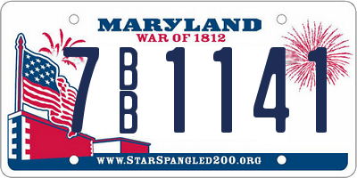 MD license plate 7BB1141