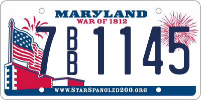 MD license plate 7BB1145