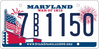 MD license plate 7BB1150