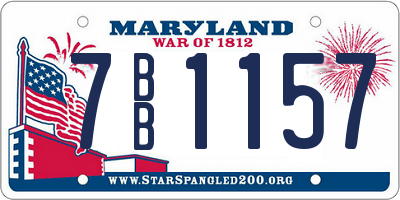 MD license plate 7BB1157