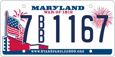MD license plate 7BB1167