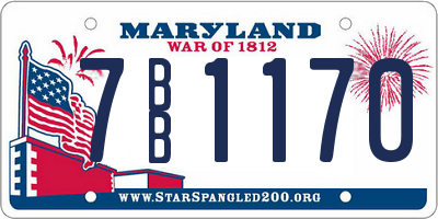 MD license plate 7BB1170