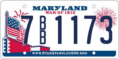 MD license plate 7BB1173