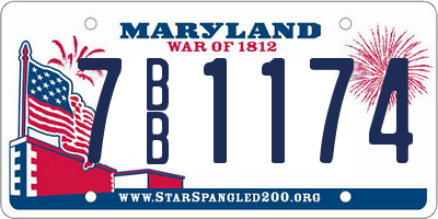 MD license plate 7BB1174