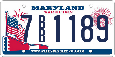 MD license plate 7BB1189