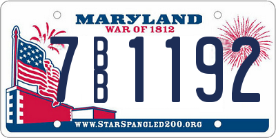 MD license plate 7BB1192