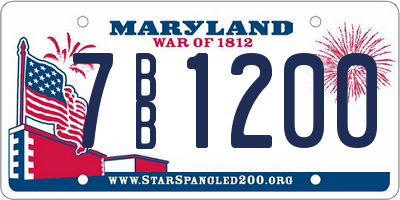 MD license plate 7BB1200