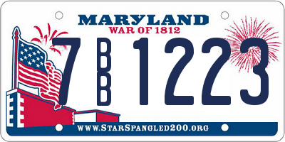 MD license plate 7BB1223