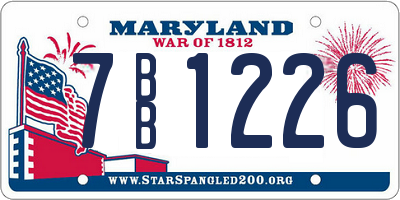 MD license plate 7BB1226