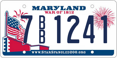 MD license plate 7BB1241
