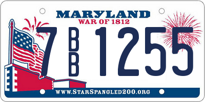 MD license plate 7BB1255