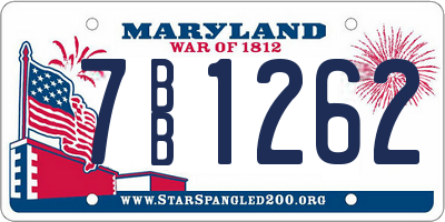 MD license plate 7BB1262