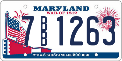 MD license plate 7BB1263