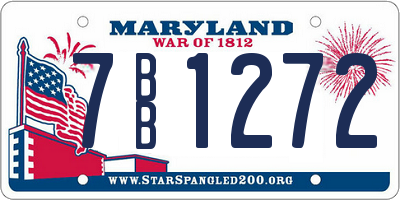 MD license plate 7BB1272