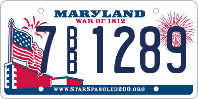 MD license plate 7BB1289