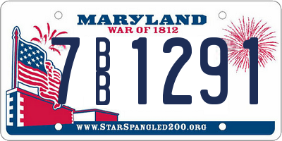 MD license plate 7BB1291