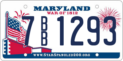 MD license plate 7BB1293