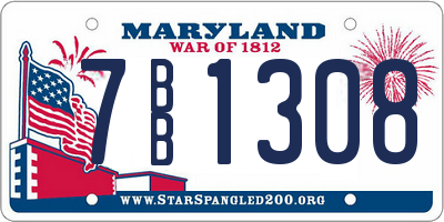 MD license plate 7BB1308