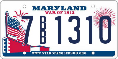MD license plate 7BB1310