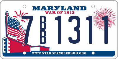 MD license plate 7BB1311