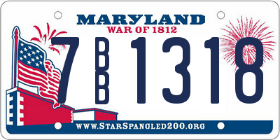 MD license plate 7BB1318