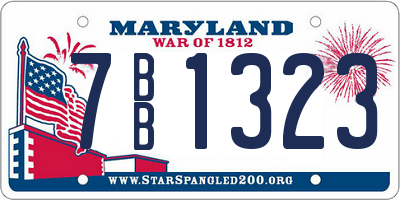 MD license plate 7BB1323