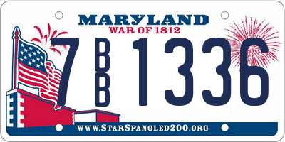 MD license plate 7BB1336