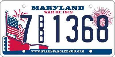 MD license plate 7BB1368